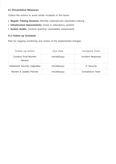 Free Incident Review Layout Template to Edit Online