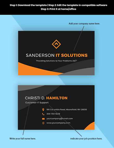 Business Card Template Pages Mac