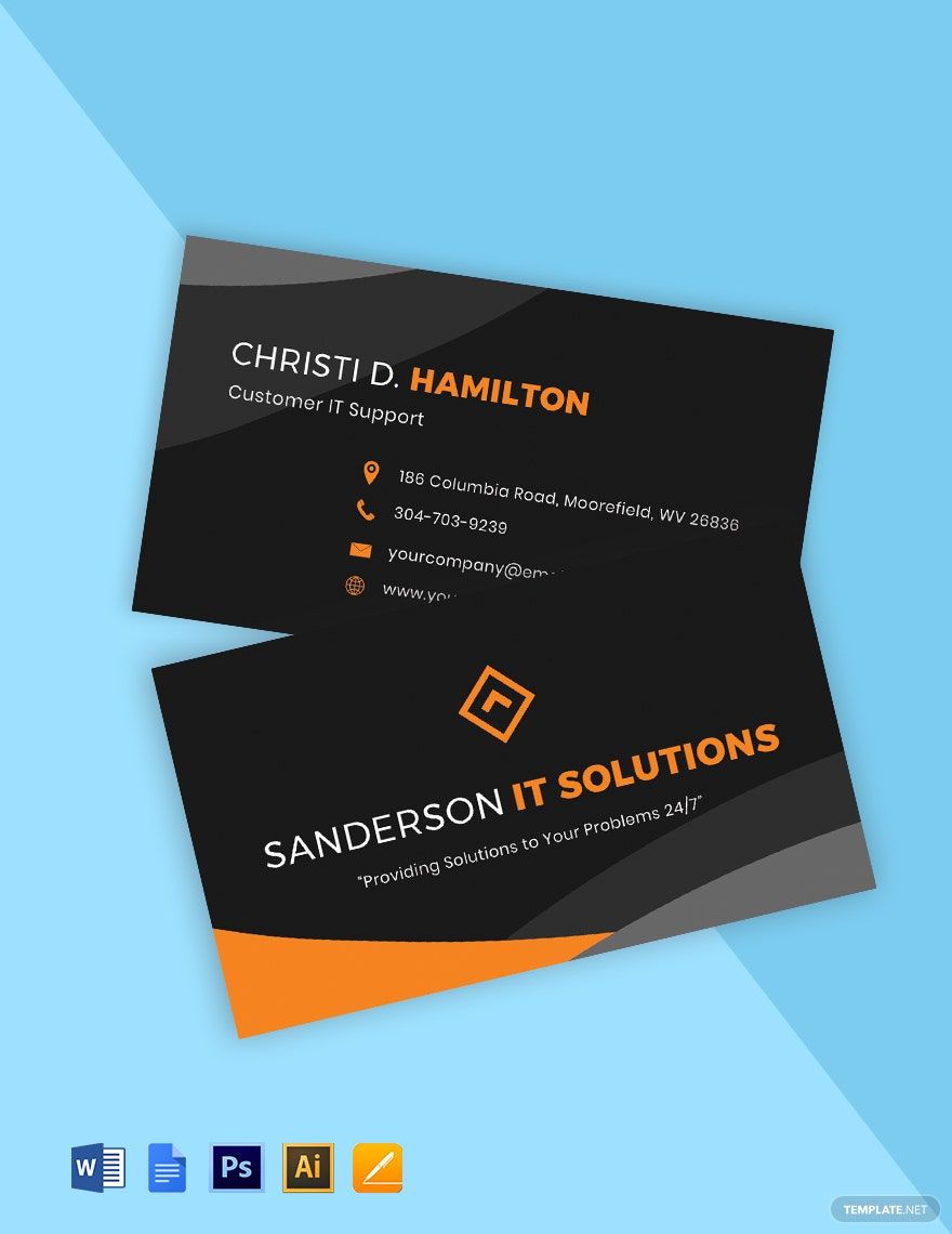 IT Support Business Card Template