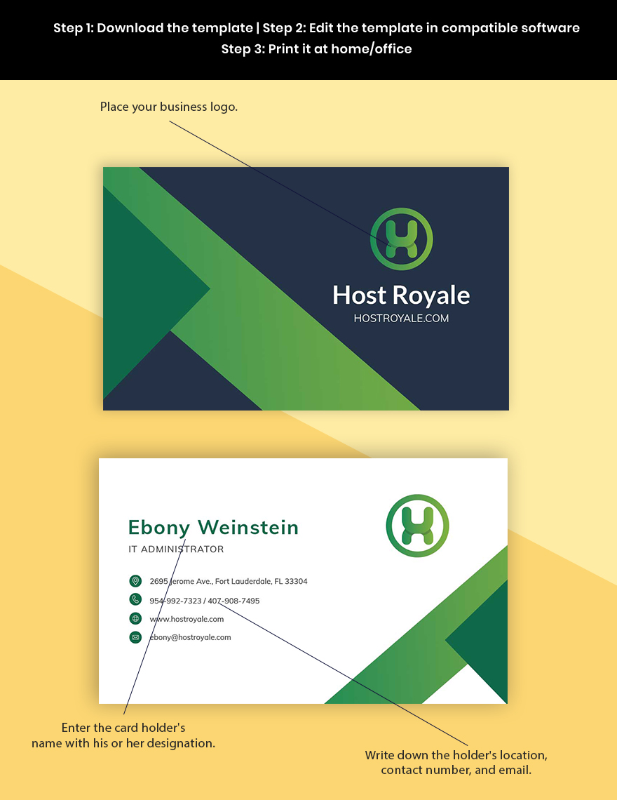 Web Hosting Business Card Template Format