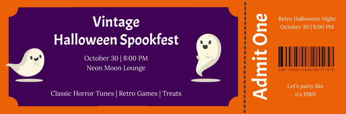 Free Retro Halloween Ticket Template