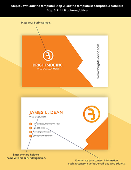 Business Card Template Pages Mac