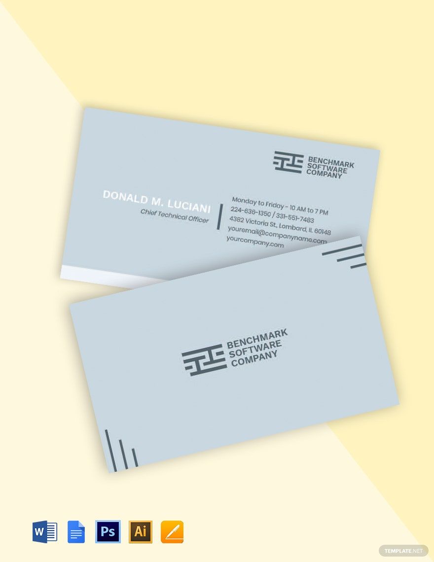 Software Company Business Card Template