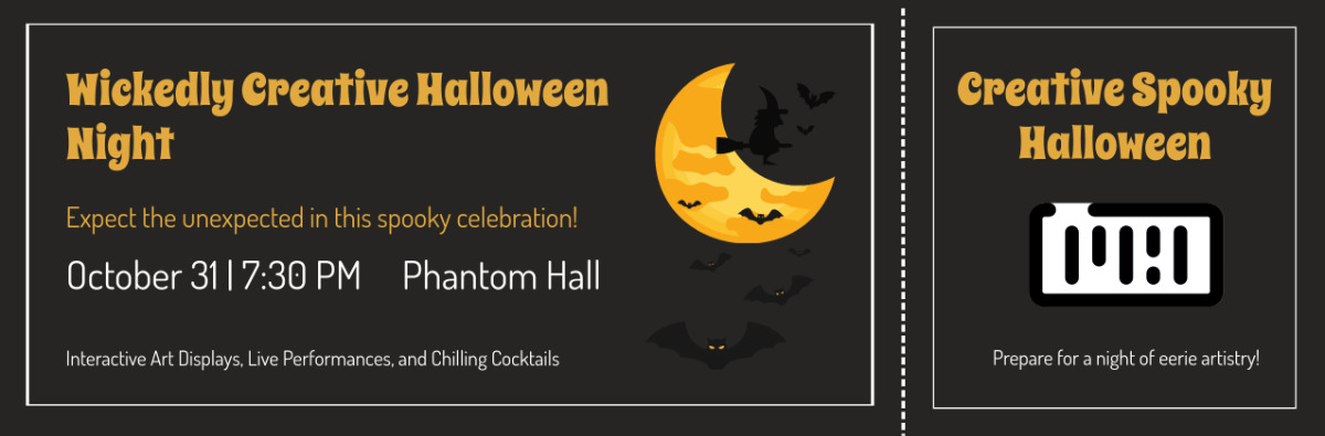 Creative Spooky Halloween Ticket Template - Edit Online & Download