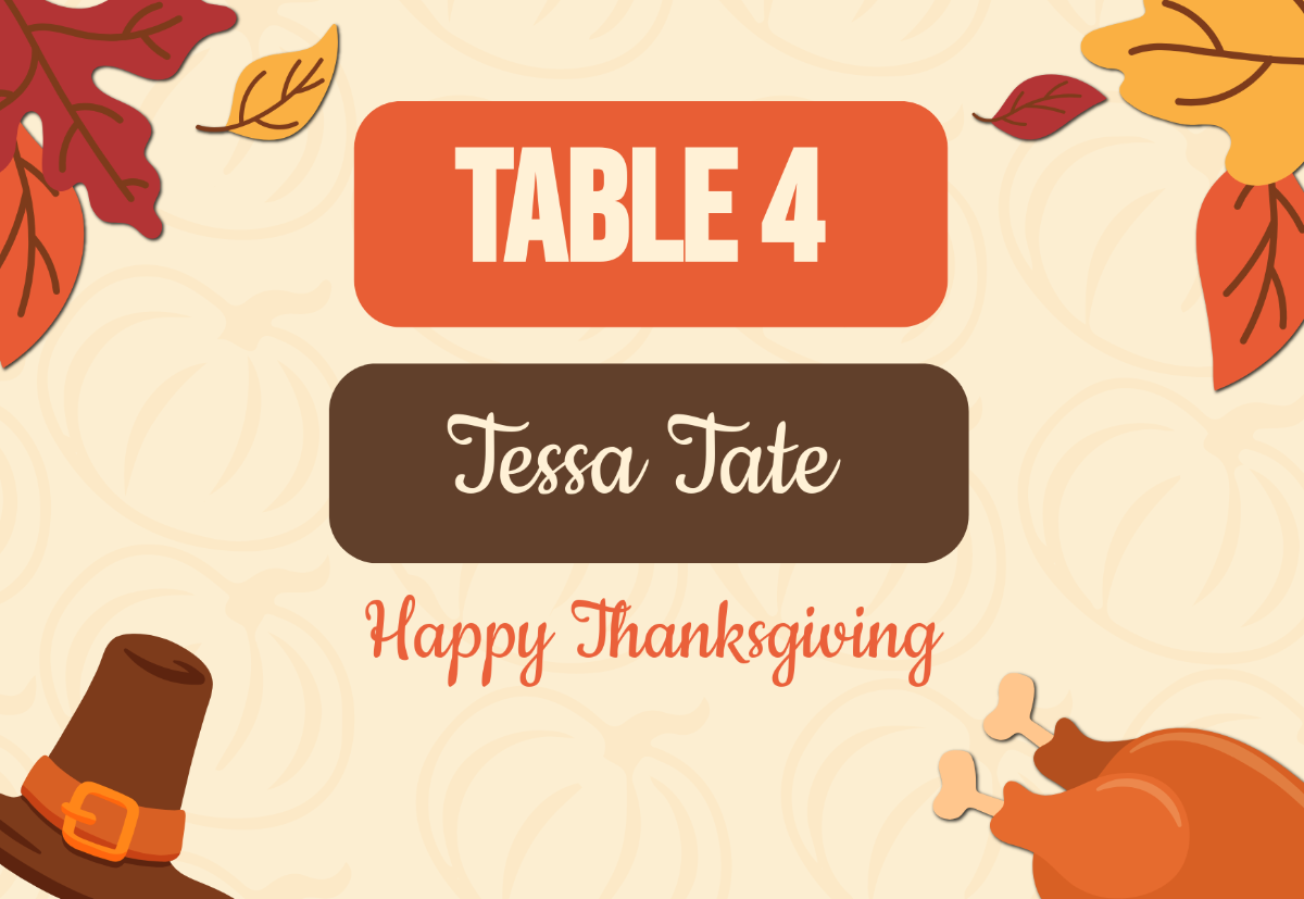 Printable Thanksgiving Place Card