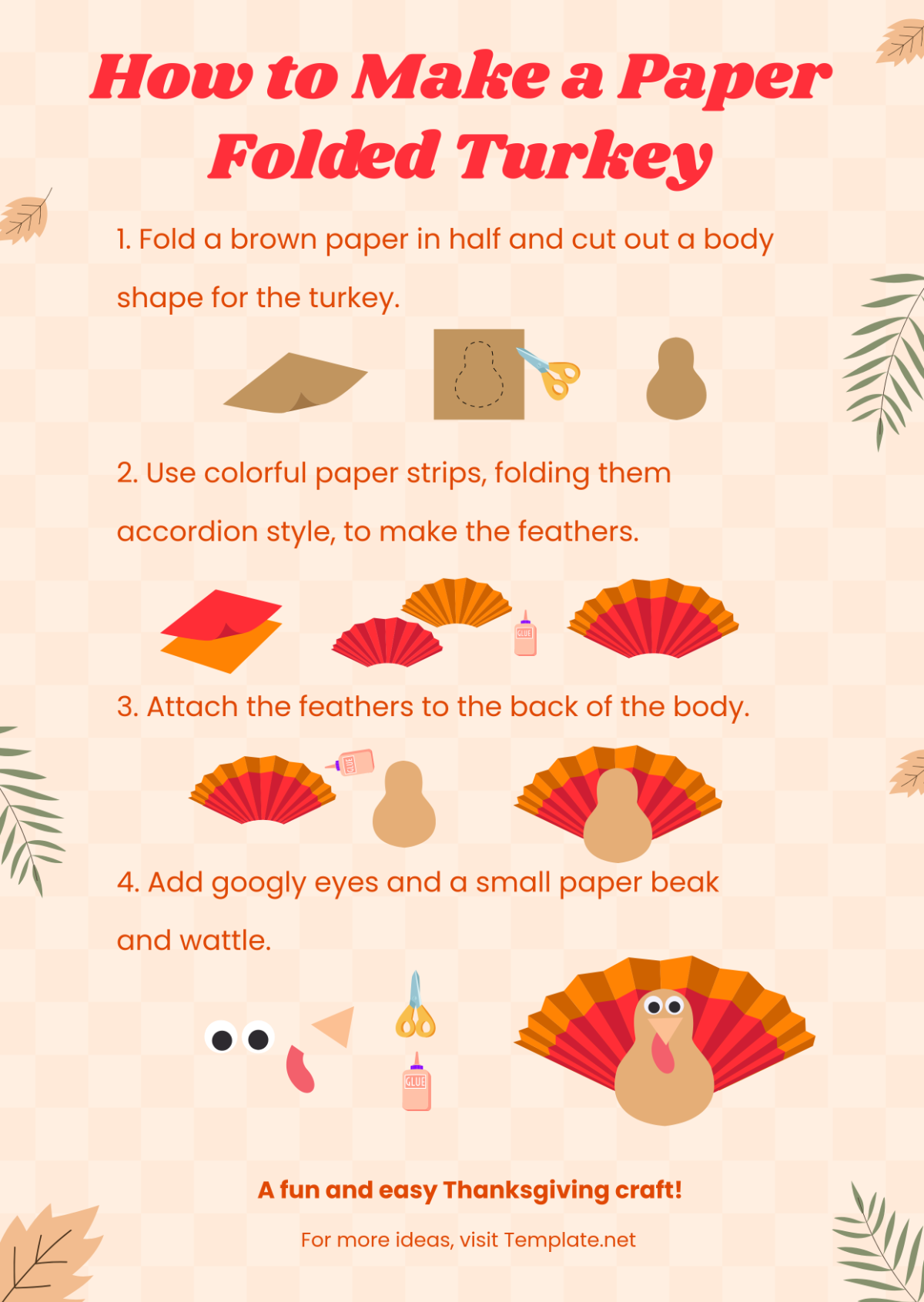 Thanksgiving Turkey Craft Template - Edit Online & Download