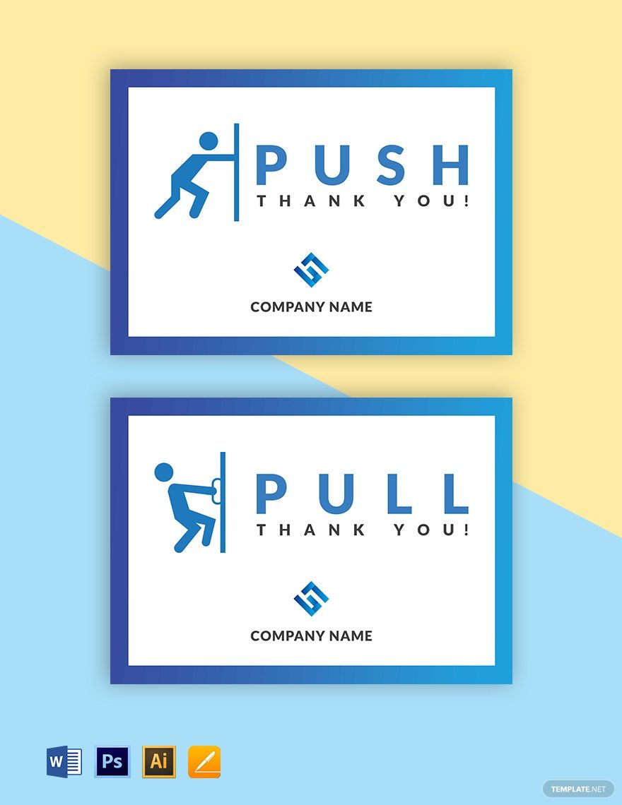 Push-Pull Door Sign Template
