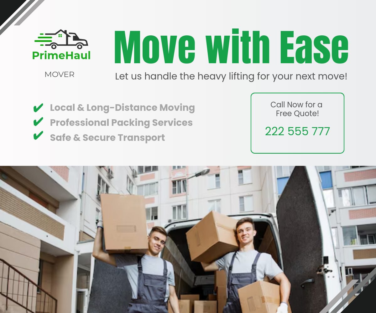 Moving Company Ad Banner Template - Edit Online & Download