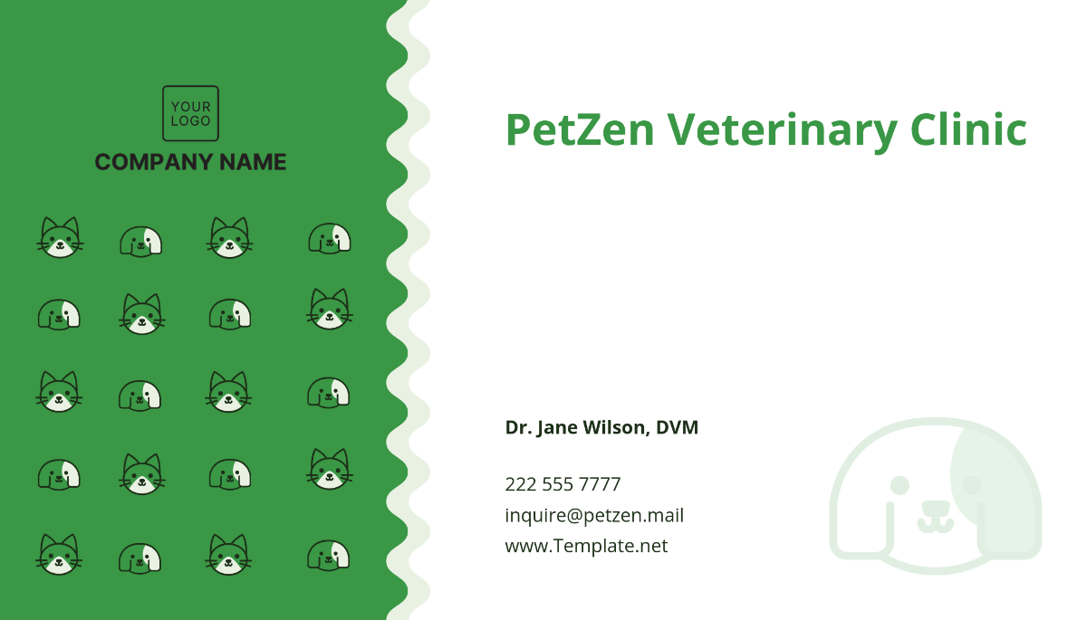 Veterinary Clinic Card