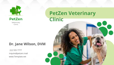 Free Veterinary Clinic Card Template to Edit Online