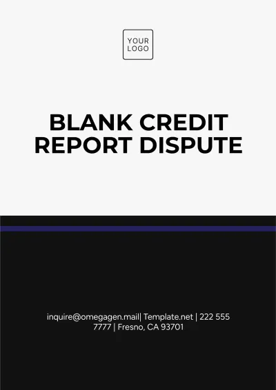 Free Blank Credit Report Dispute Template to Edit Online