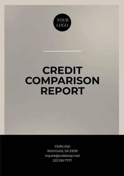 Free Credit Comparison Report  Template to Edit Online
