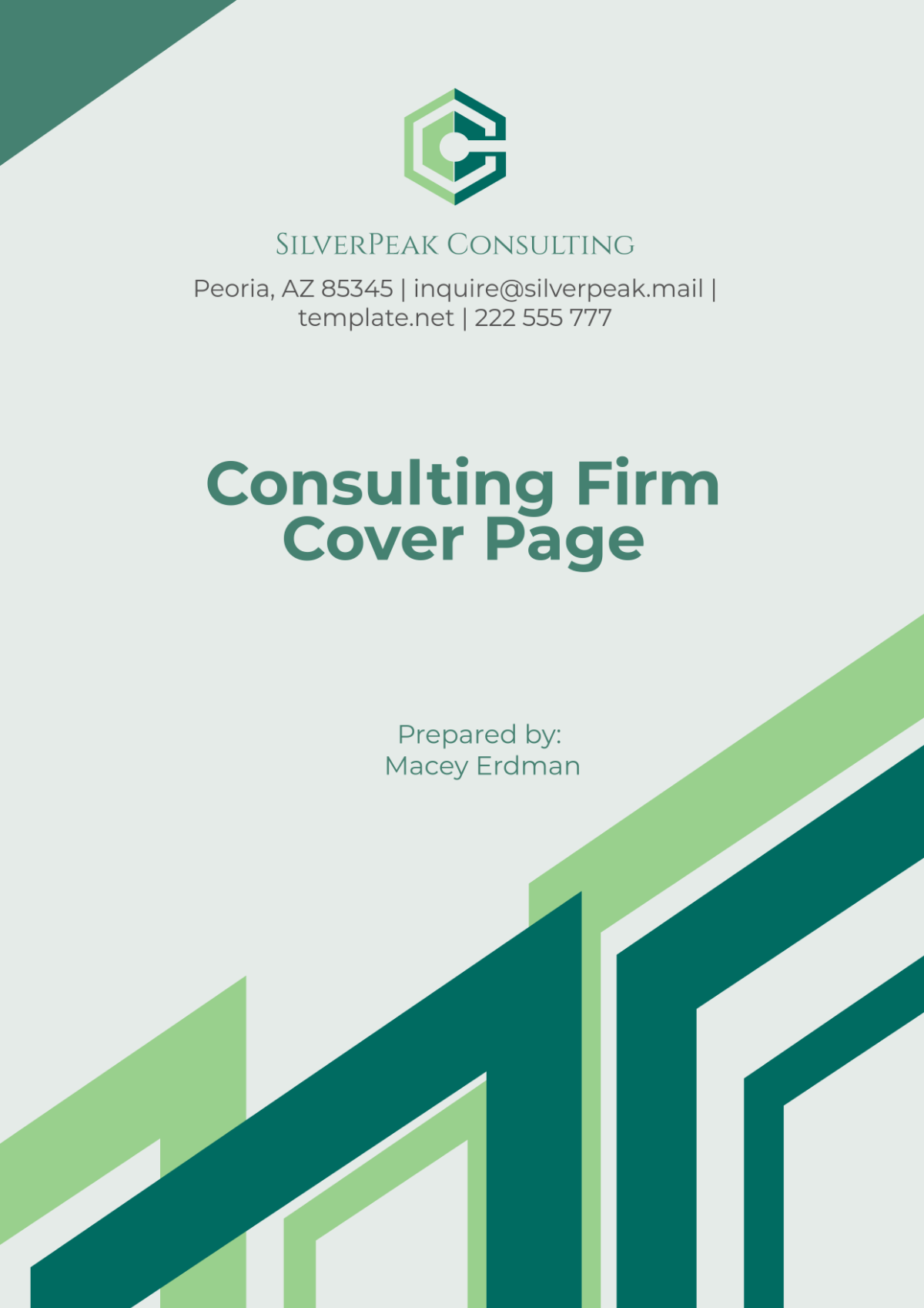 Consulting Firm Cover Page