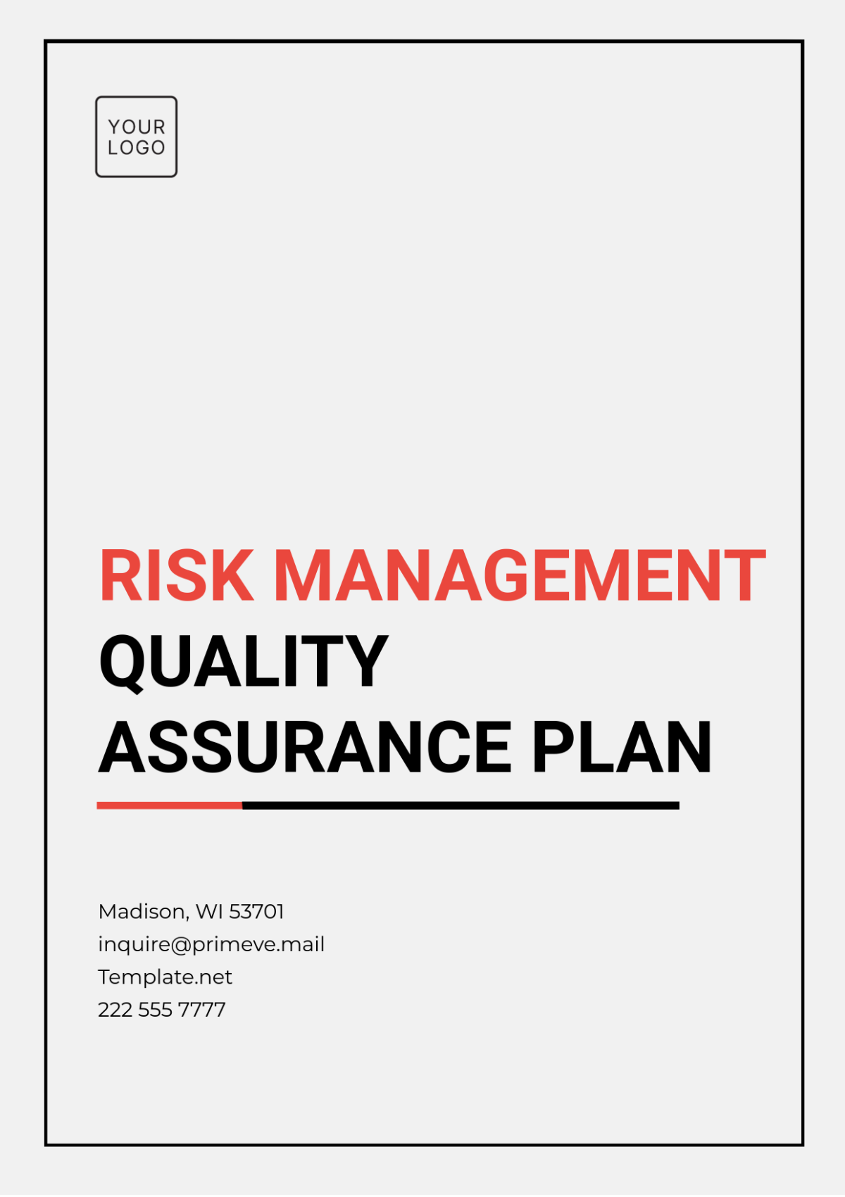 Risk Management Quality Assurance Plan Template - Edit Online & Download