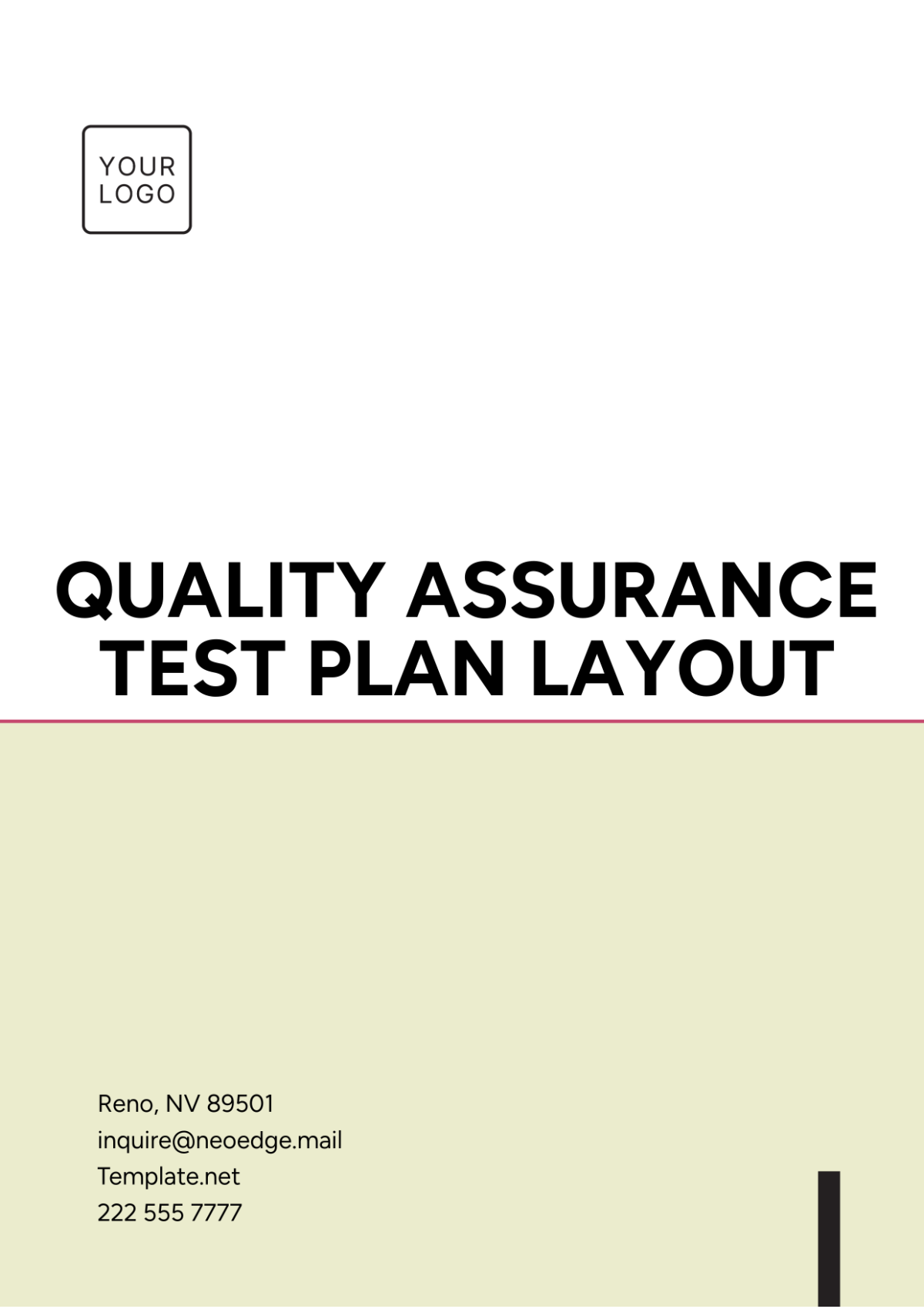 Quality Assurance Test Plan Layout Template - Edit Online & Download