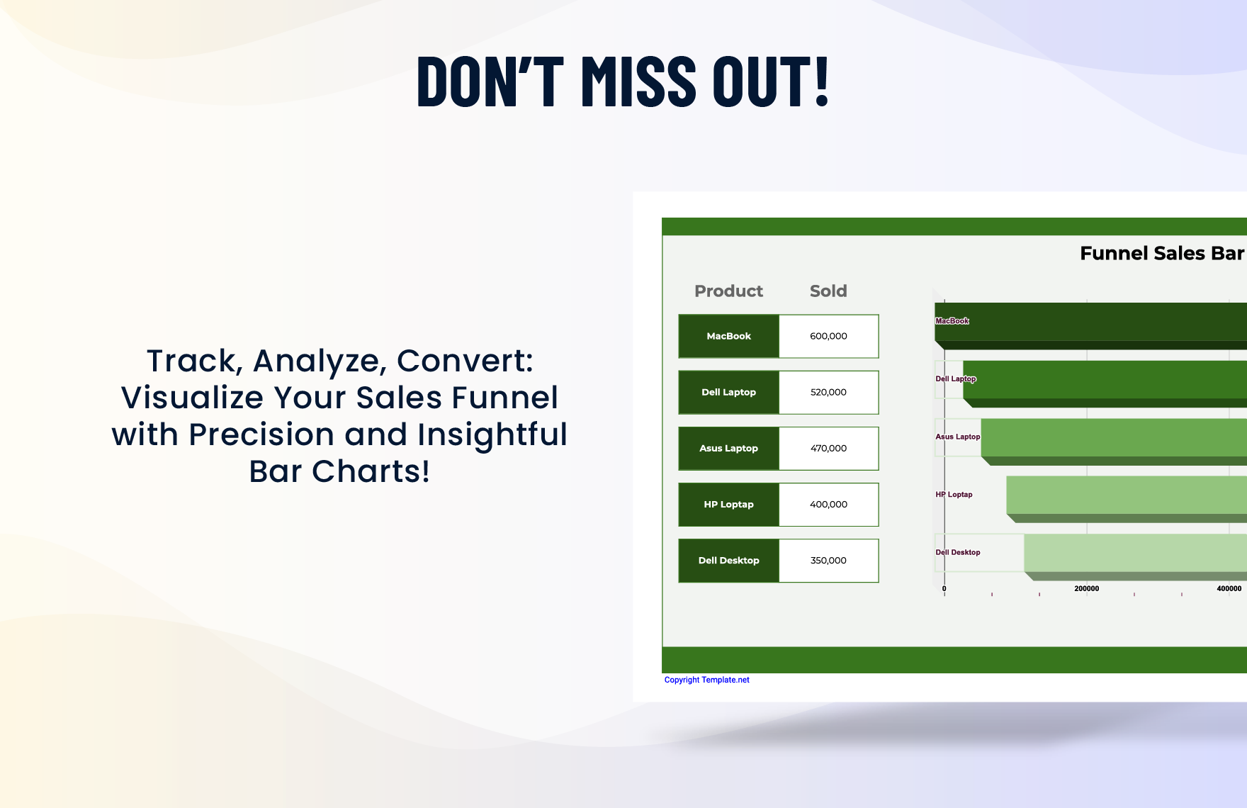 Funnel Sales Bar Chart Template
