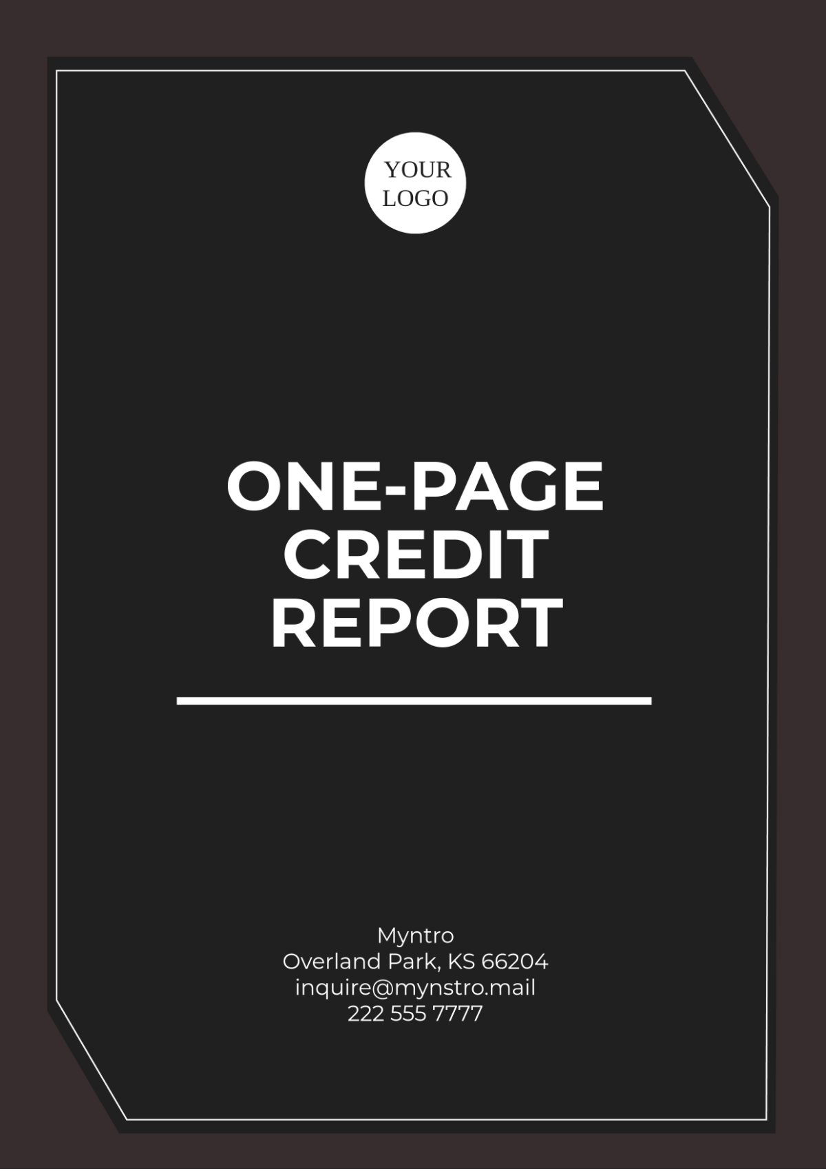 One-Page Credit Report Format Template - Edit Online & Download