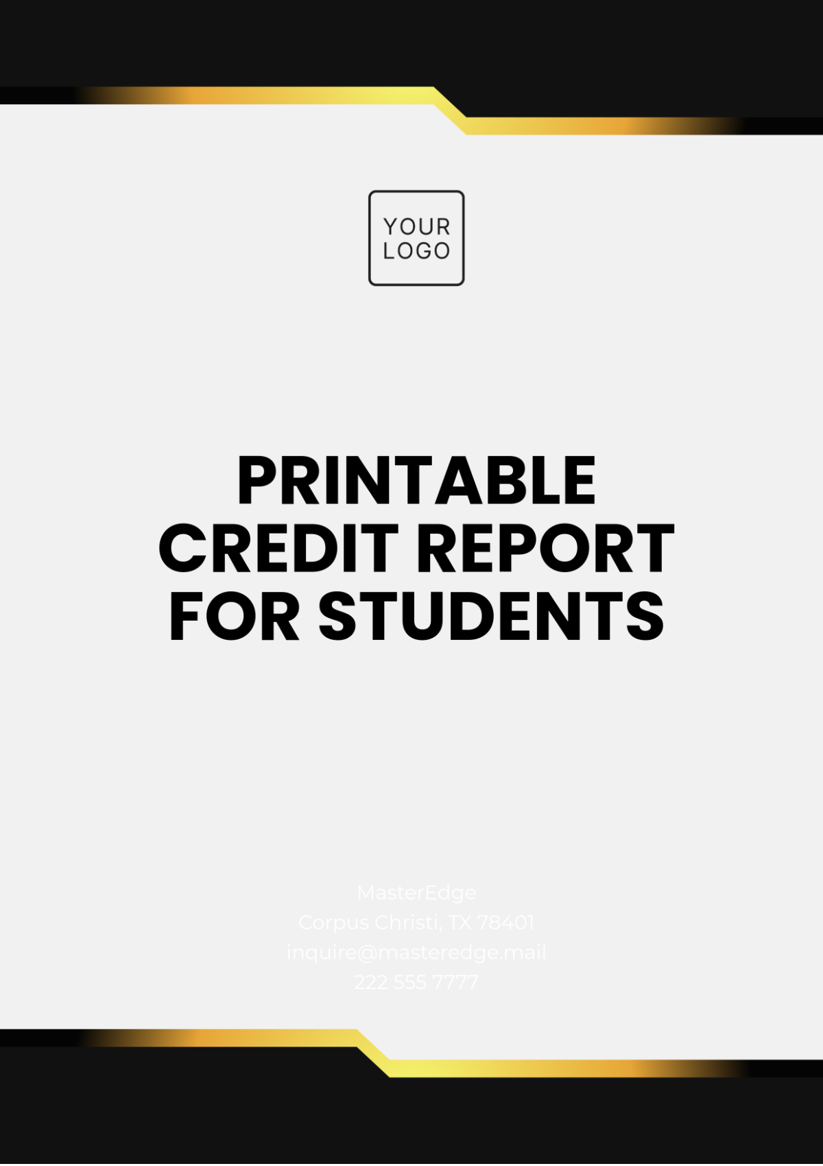 Printable Credit Report for Students Template - Edit Online & Download