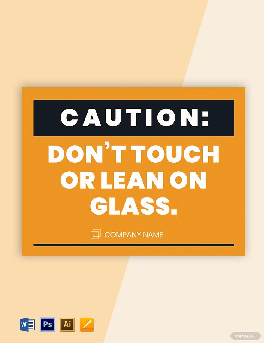 Company Glass Sign Template
