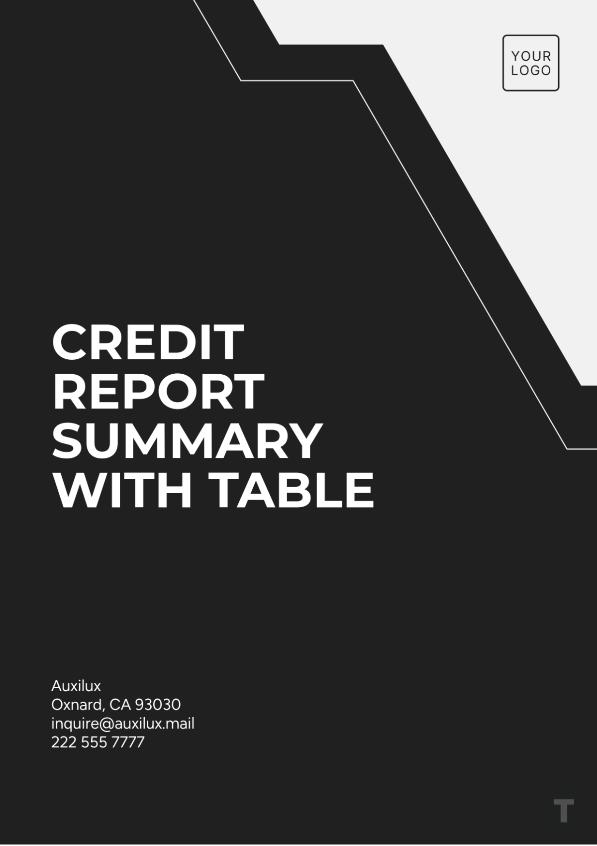 Credit Report Summary with Table Template - Edit Online & Download