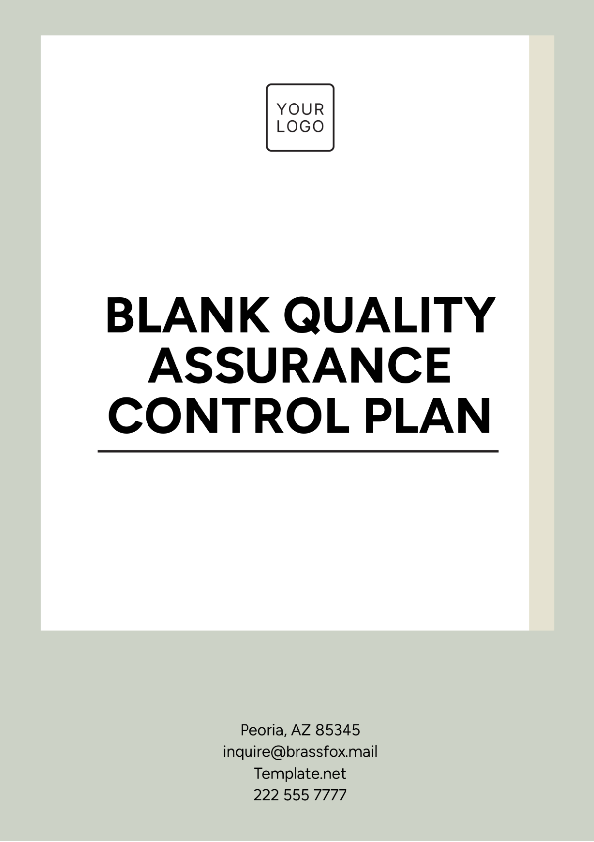 Blank Quality Assurance Control Plan Template - Edit Online & Download