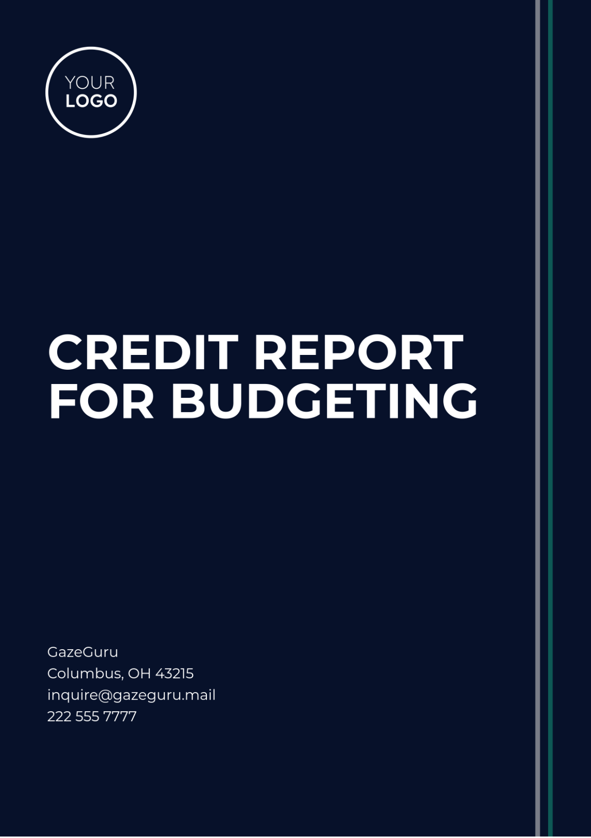 Credit Report for Budgeting Template - Edit Online & Download