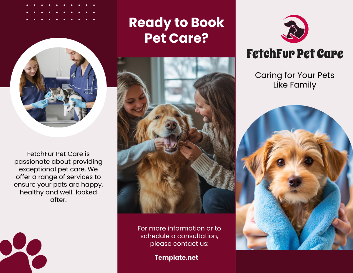 Pet Care Brochure Template - Edit Online & Download