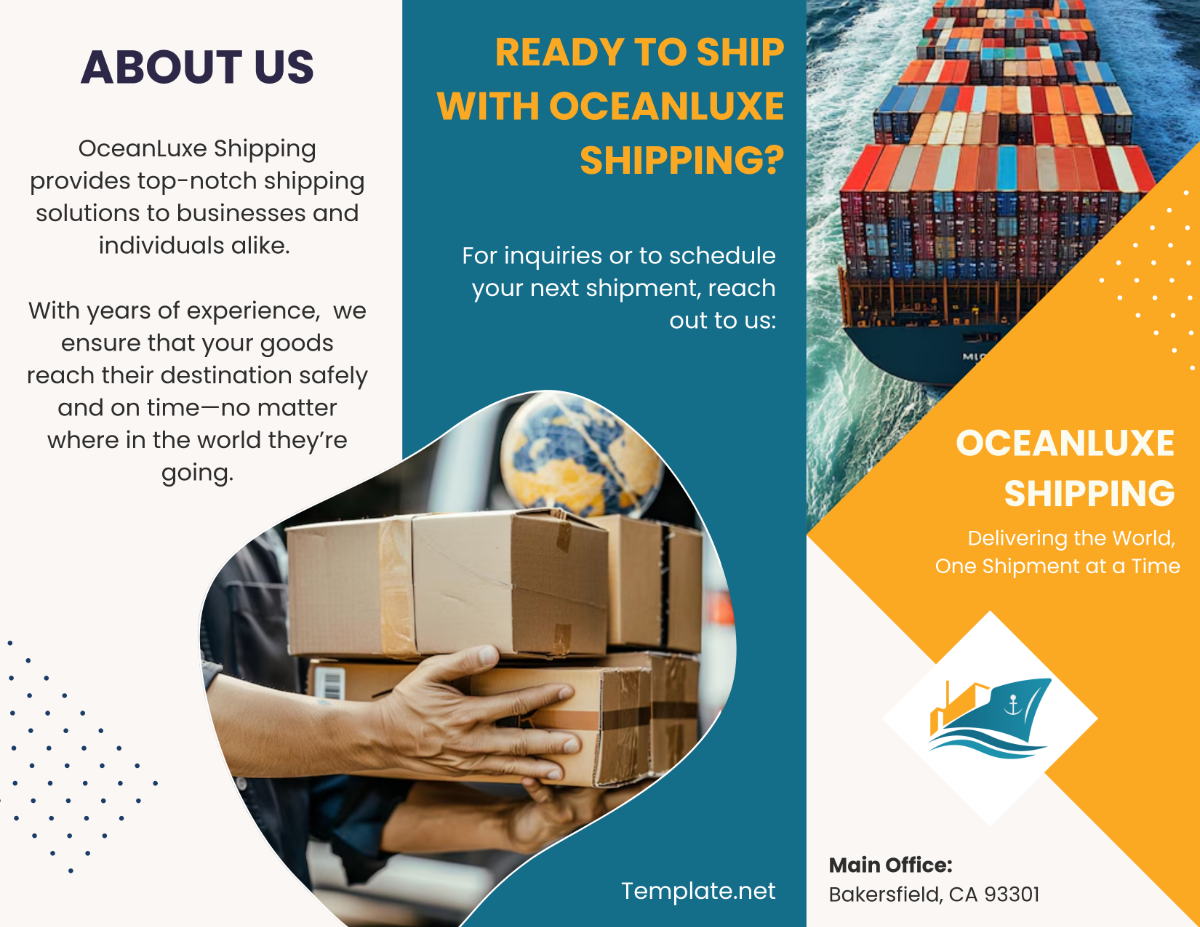 Shipping Company Brochure Template - Edit Online & Download