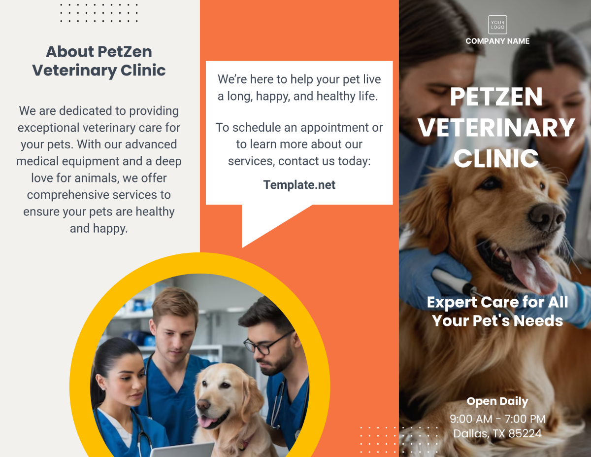 Veterinary Clinic Brochure Template - Download | Template.net