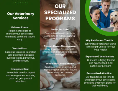 Free Veterinary Clinic Brochure Template to Edit Online