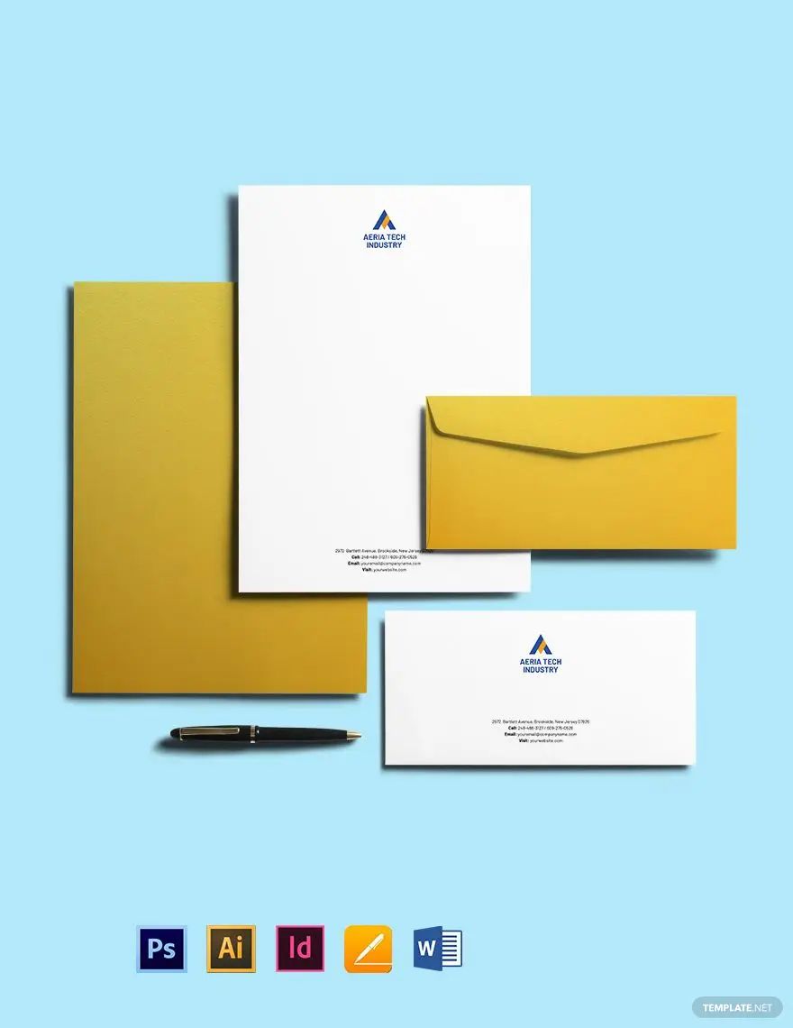 Software Company Envelope Template in Illustrator, Pages, PSD, InDesign ...