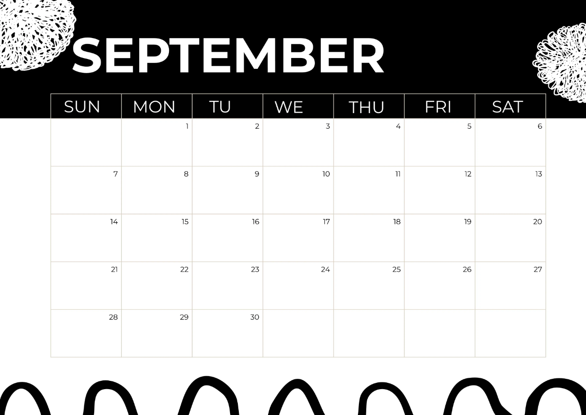 Free Black and White 2025 Calendar Template to Edit Online