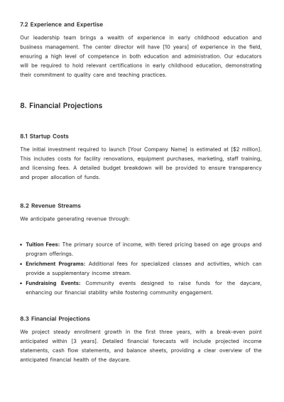 Free Day Care Proposal Template to Edit Online