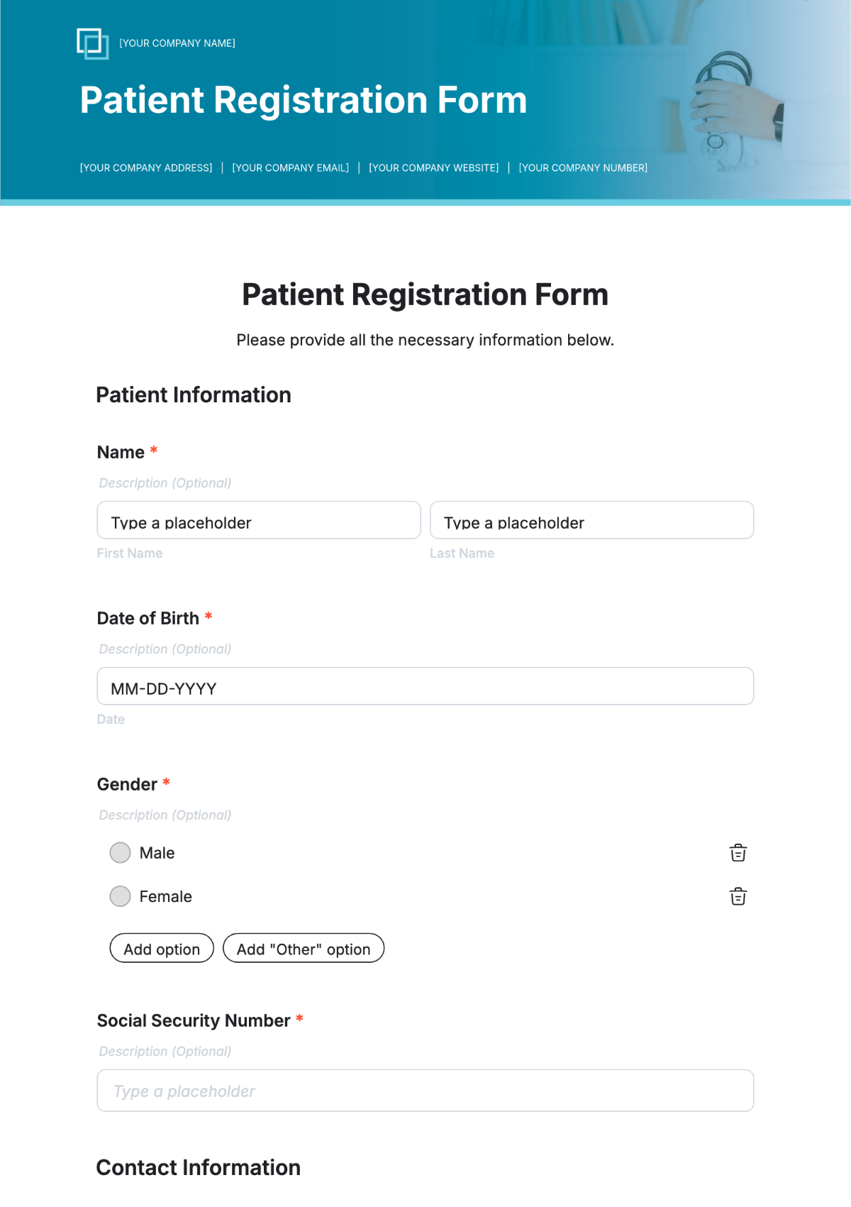 Patient Registration Form Template - Edit Online & Download