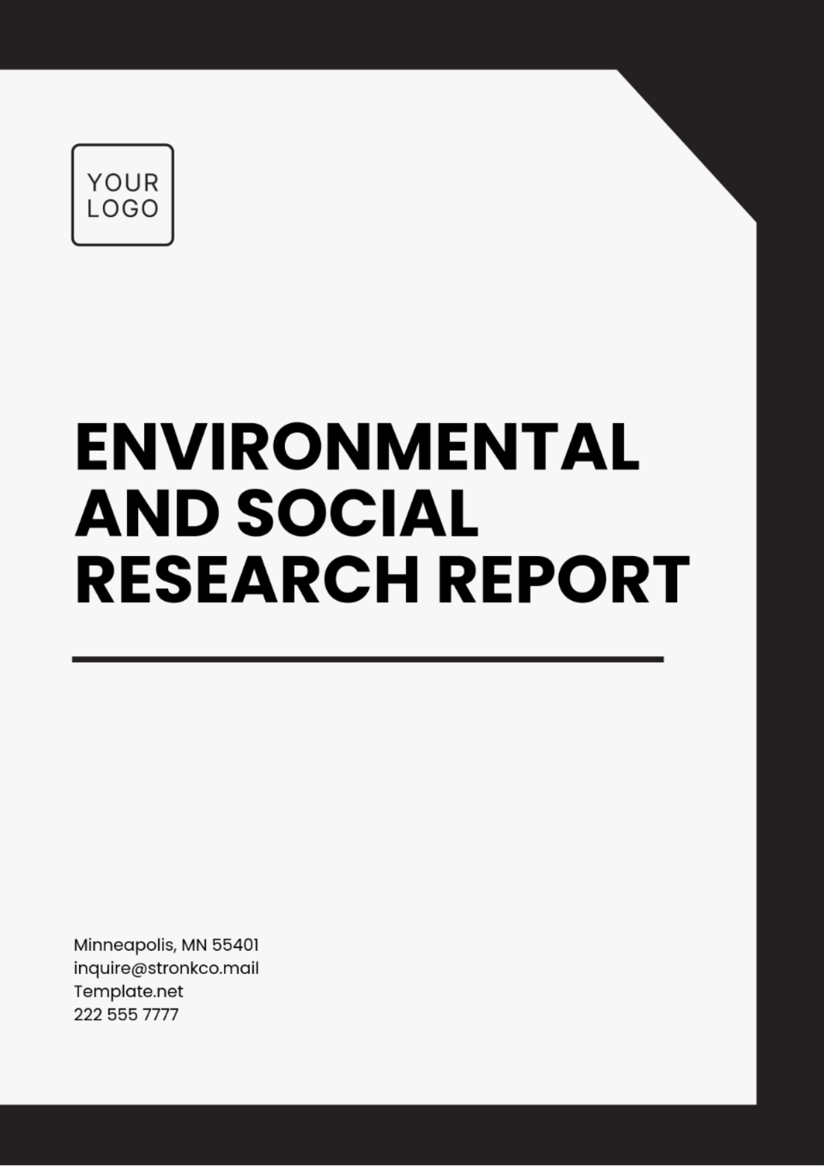 Free Environmental and Social Research Report Template to Edit Online