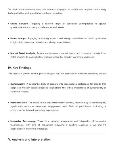 Free Marketing Design Research Report Template to Edit Online