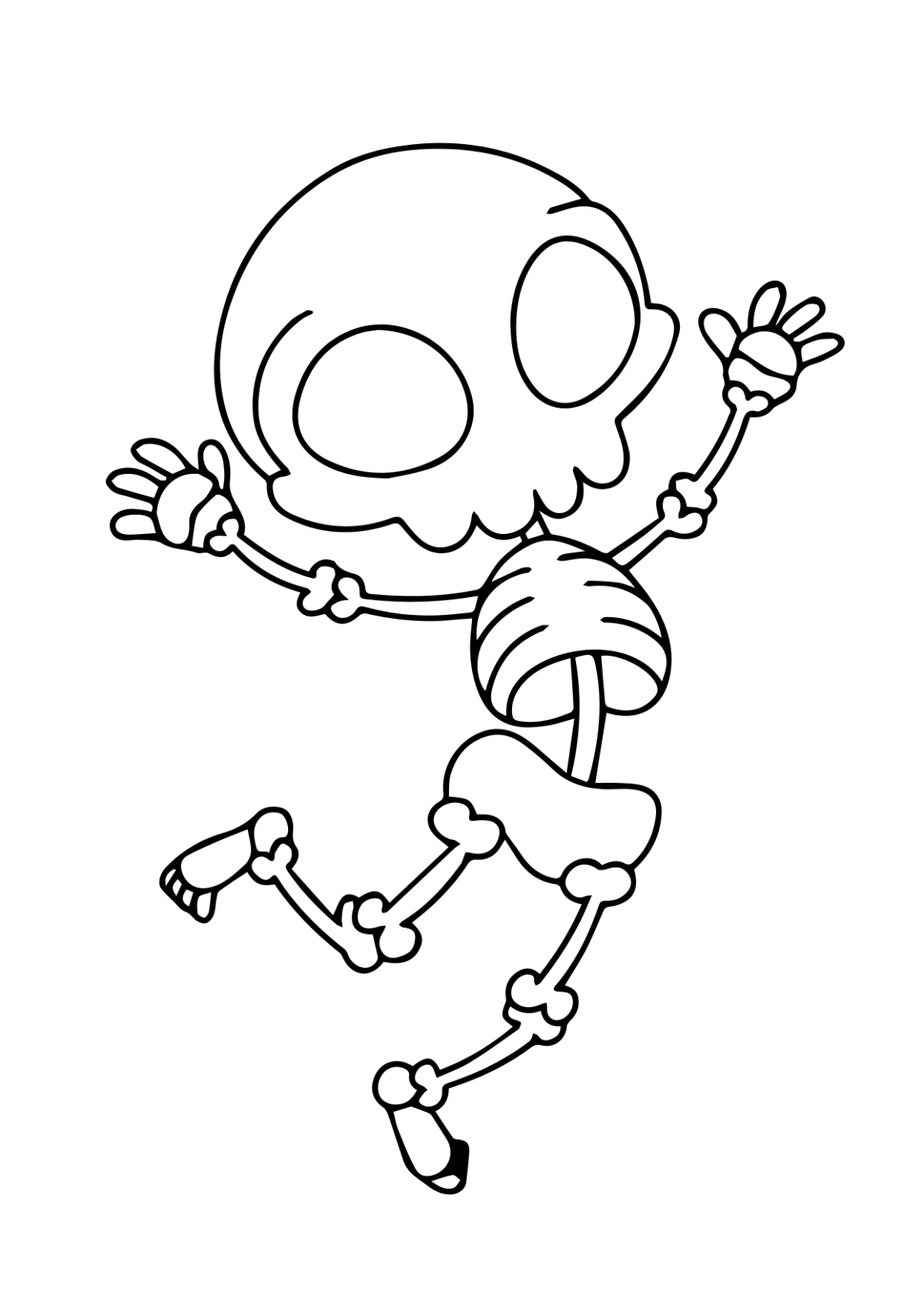 Halloween Skeleton Drawing Template