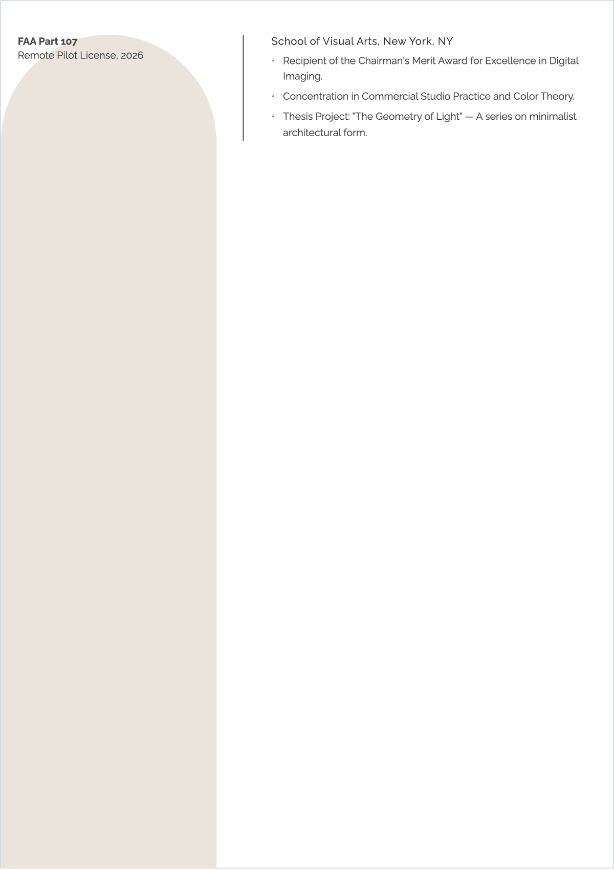 Free Photography Apprentice ATS Resume Template, AI Resume Builder