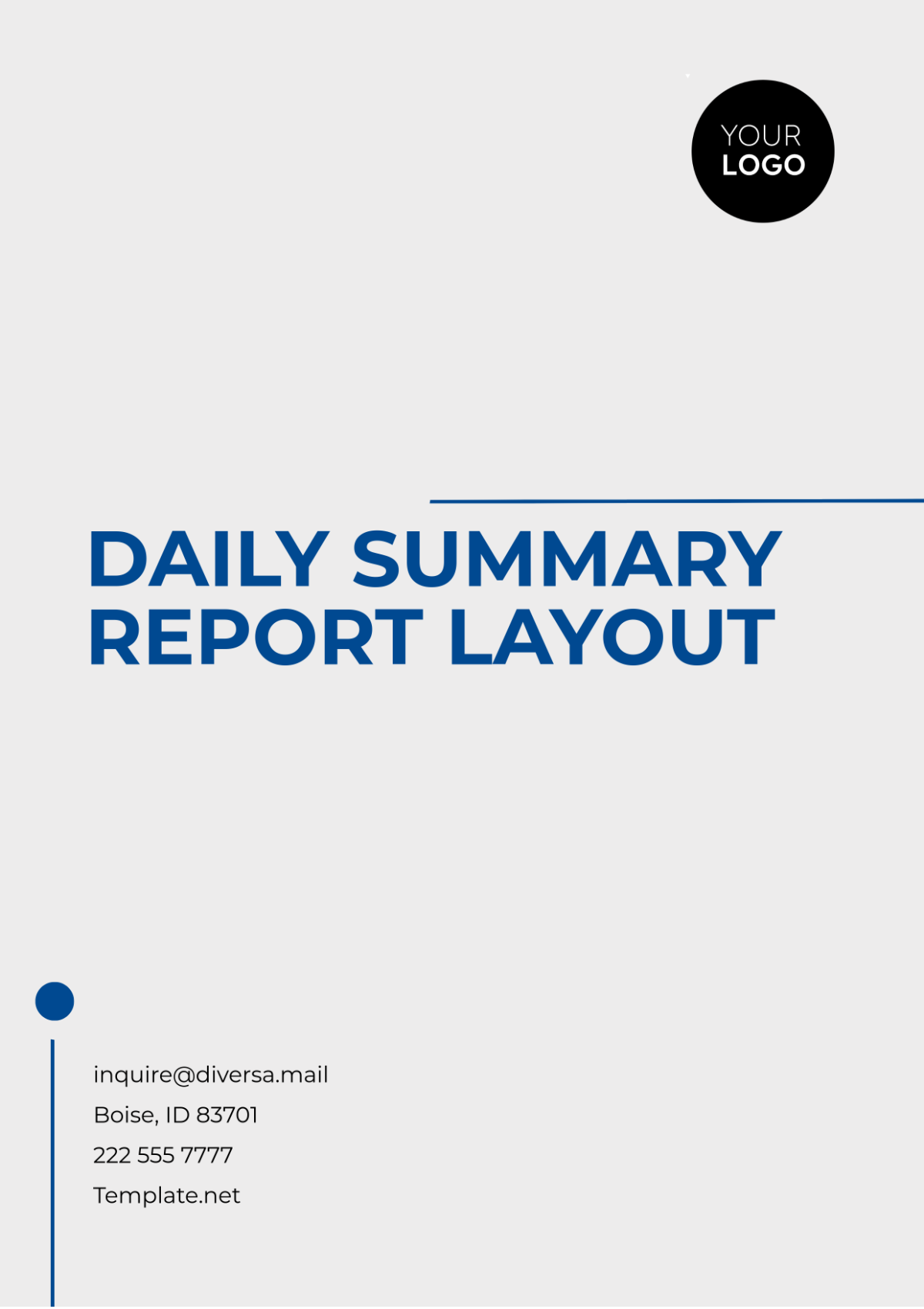 Daily Summary Report Layout Template - Edit Online & Download