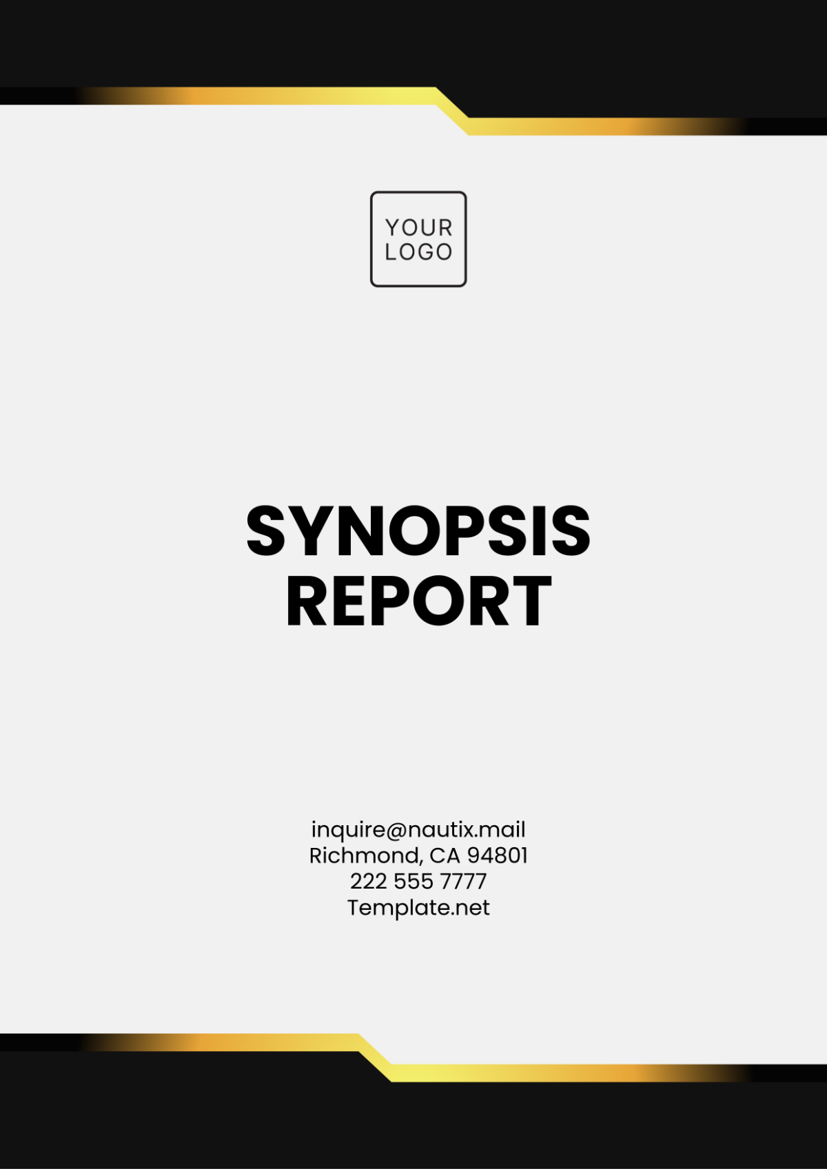 Synopsis Report Template - Edit Online & Download