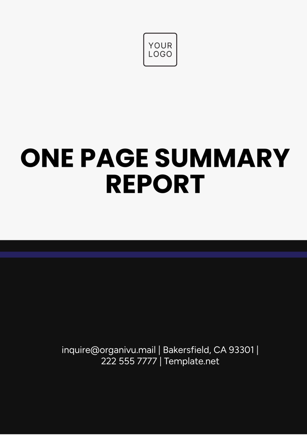 One Page Summary Report Template - Edit Online & Download