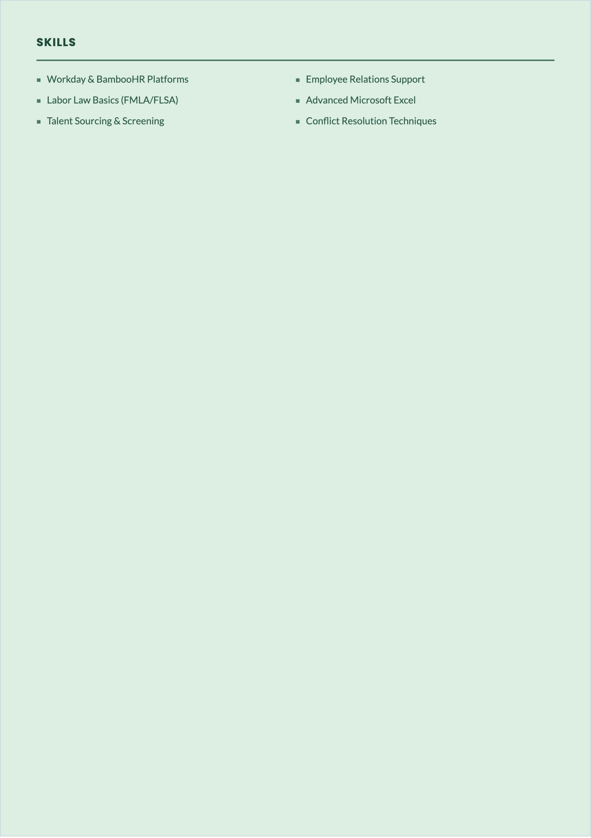 Free Human Resources Apprentice ATS Resume Template, AI Resume Builder