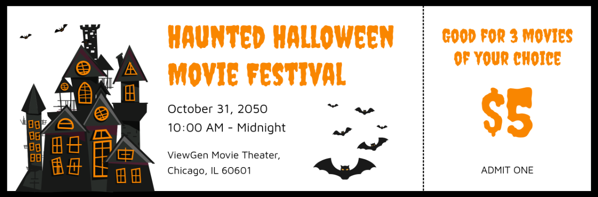 Free Halloween Theater Ticket Template