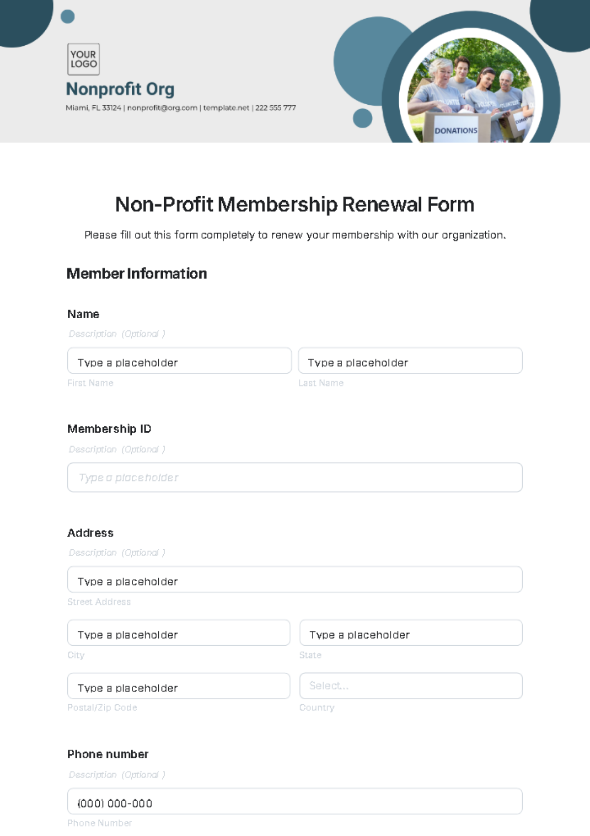 Free Membership Form Templates To Edit Online