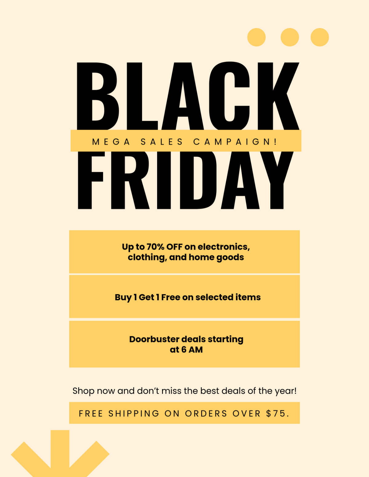 Black Friday Sales Campaign Flyer Template - Edit Online & Download