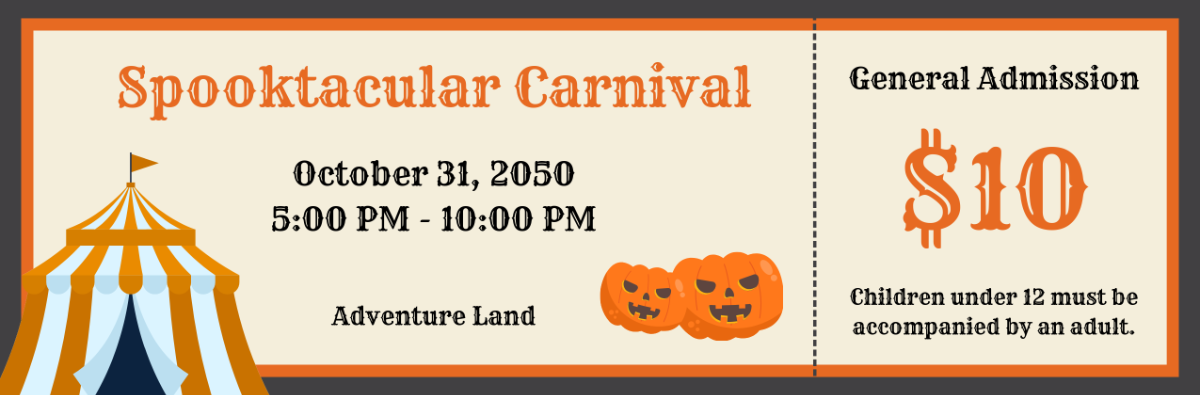 Halloween Carnival Ticket Template - Edit Online & Download