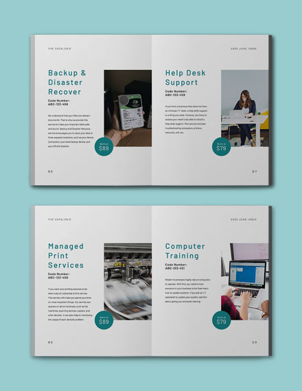 IT Service Catalogue Template InDesign Word Apple Pages Template