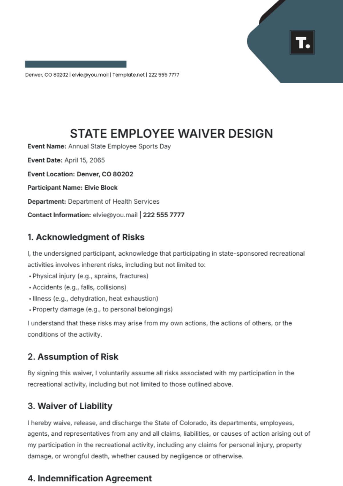 State Employee Waiver Design Template - Edit Online & Download