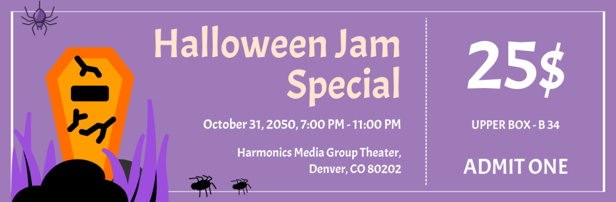 Free Modern Halloween Concert Ticket Template