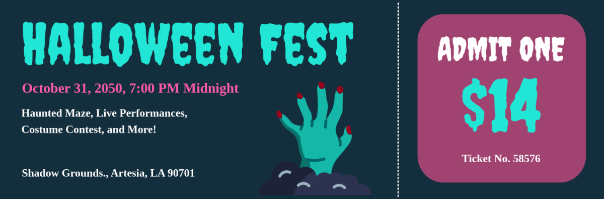 Creepy Halloween Ticket Template - Edit Online & Download